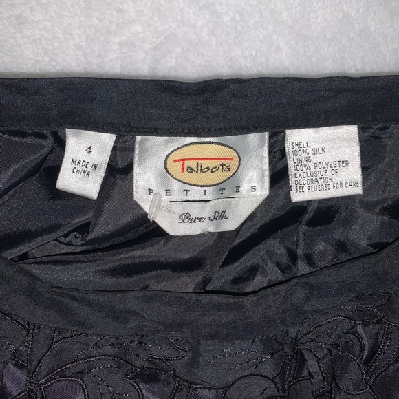 Talbots Silk Black Midi Eyelet Skirt - Picture 3 of 3